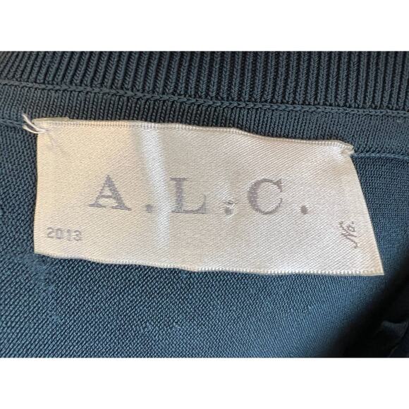 A.L.C. Natalia Blue Black Green Colorblock Stretch Knit Tiered Mini Skirt XS - Picture 4 of 5